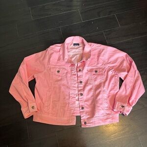 Pink Denim Jacket - Classic Button-Front